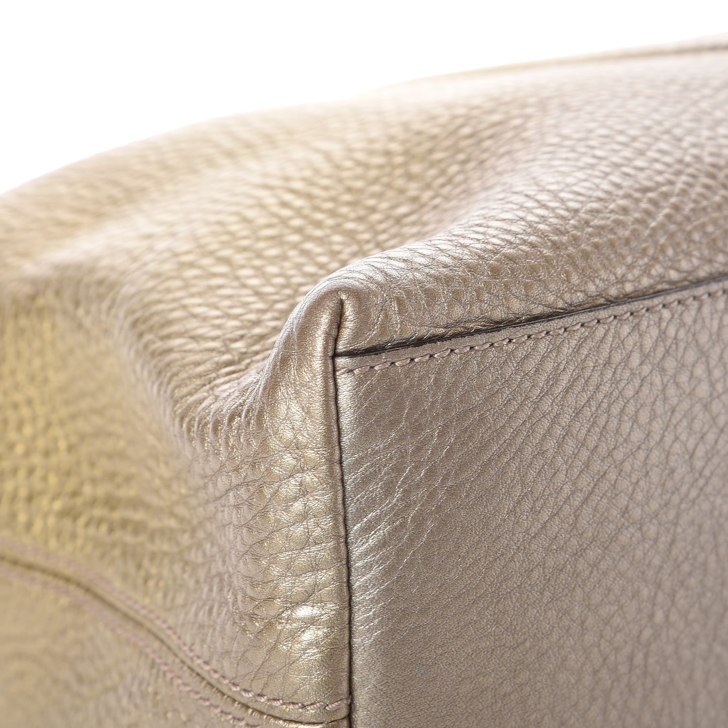 Gucci Metallic Pebbled Calfskin Medium Soho Chain Shoulder Bag Gold Ombre 9 of 13