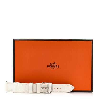 Hermes Matte Alligator 21mm Heure H Hour Watch Strap White 6 of 6