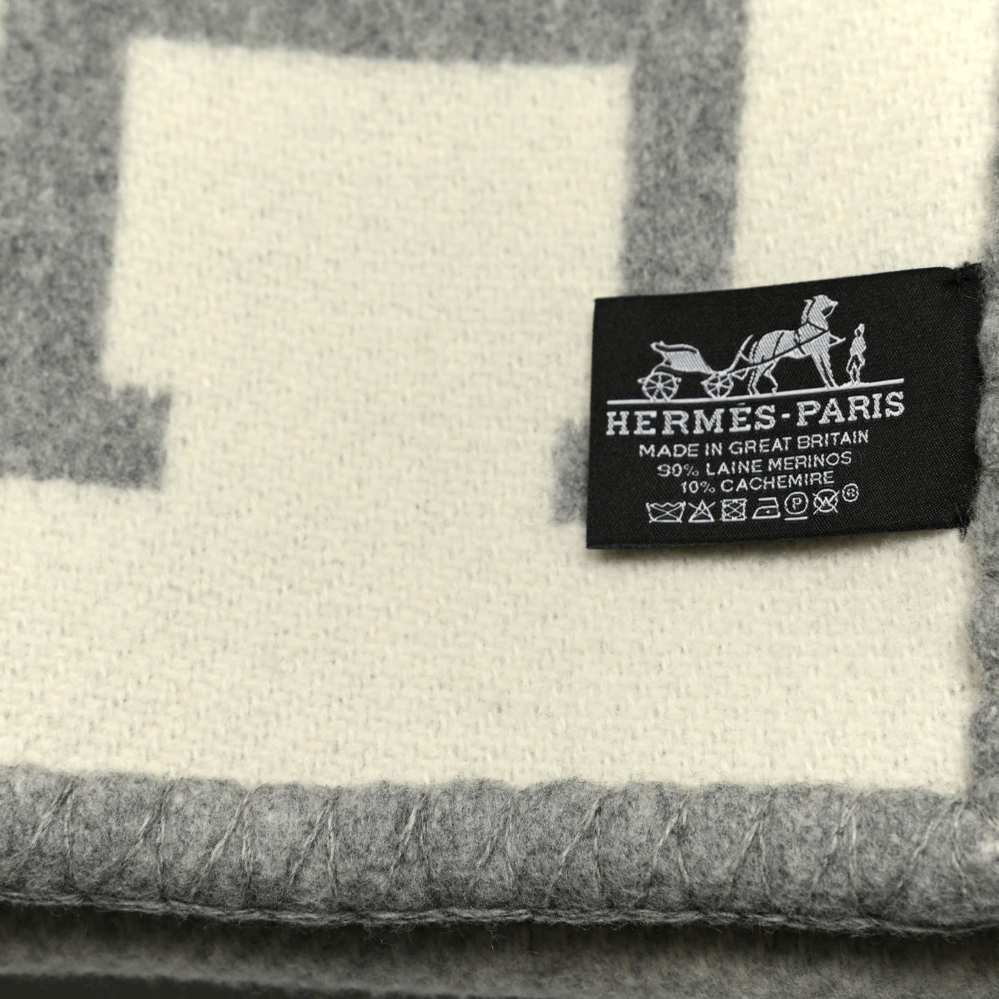 Wool Cashmere Avalon III Blanket Ecru Gris Clair