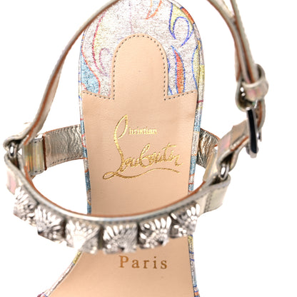 Christian Louboutin Lurex Flame Pira Ryad 110 Wedge Sandals 36 Platine Multicolor 10 of 10