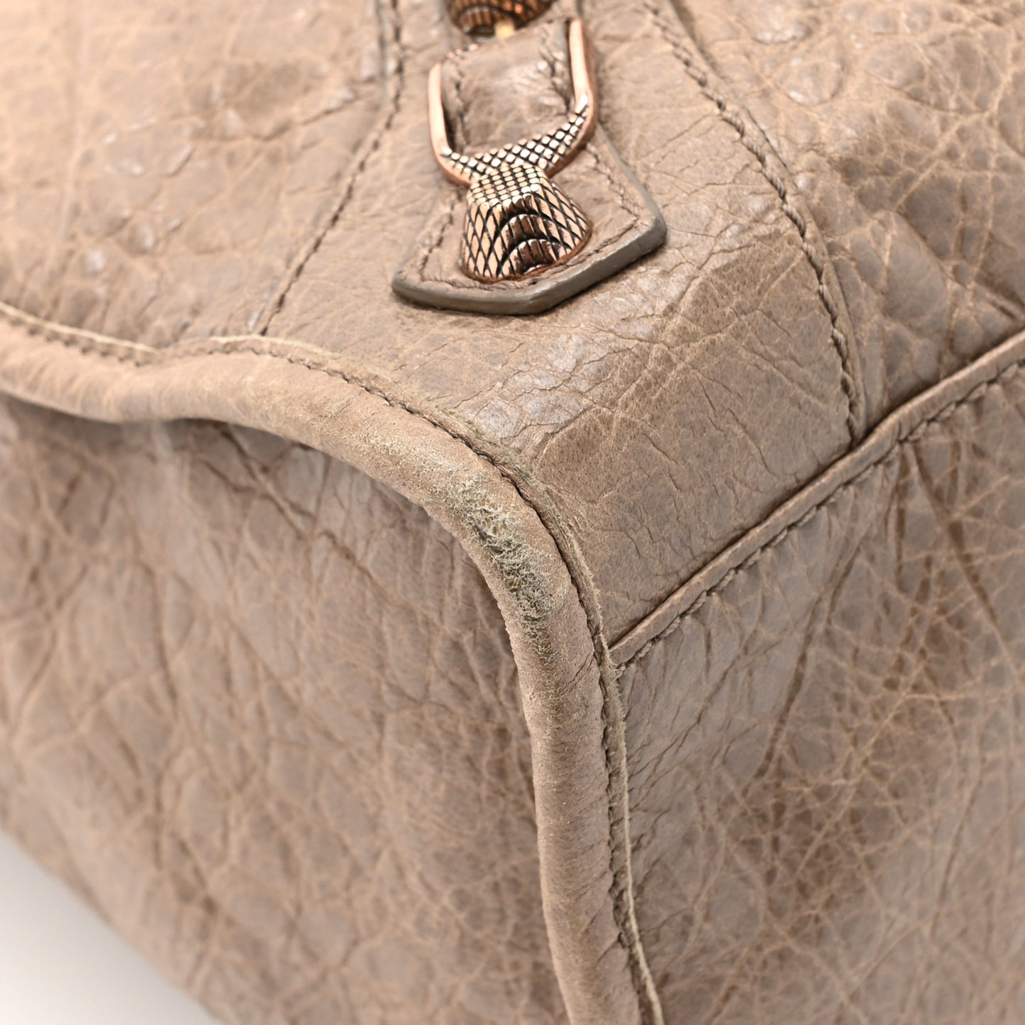 Agneau Giant 12 Rose Gold Hardware City Gris Poivre