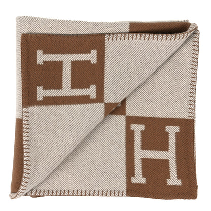 Hermes Wool Cashmere Avalon Blanket Ecru Camel 2 of 3