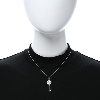 Tiffany Sterling Silver Diamond Small Daisy Key Pendant Necklace 2 of 4