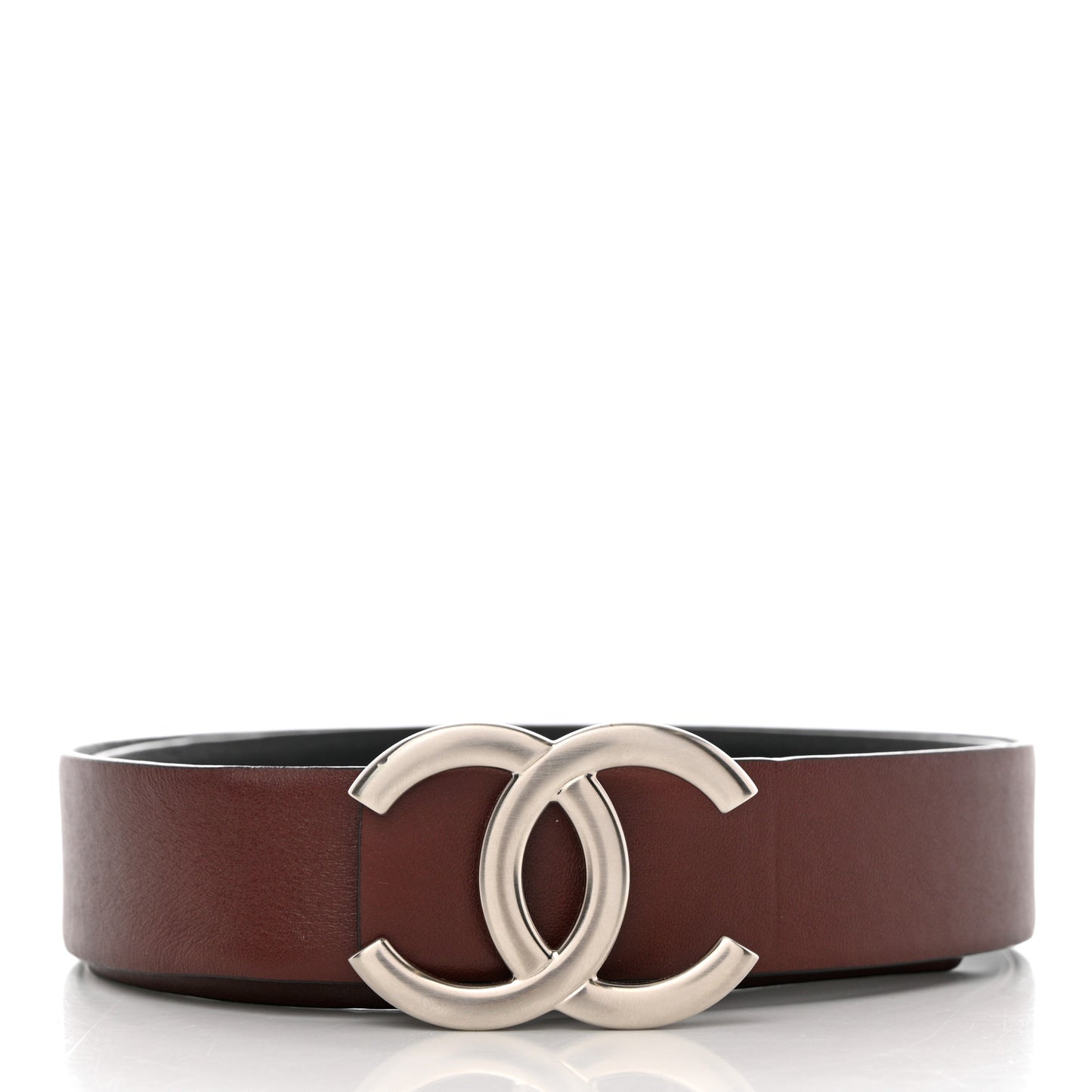 Calfskin CC Reversible Belt 80 32 Black Burgundy