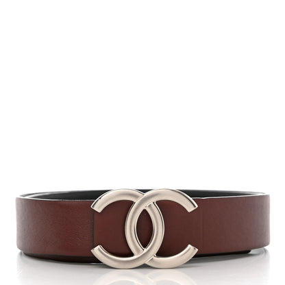 Chanel Calfskin CC Reversible Belt 80 32 Black Burgundy 3 of 10