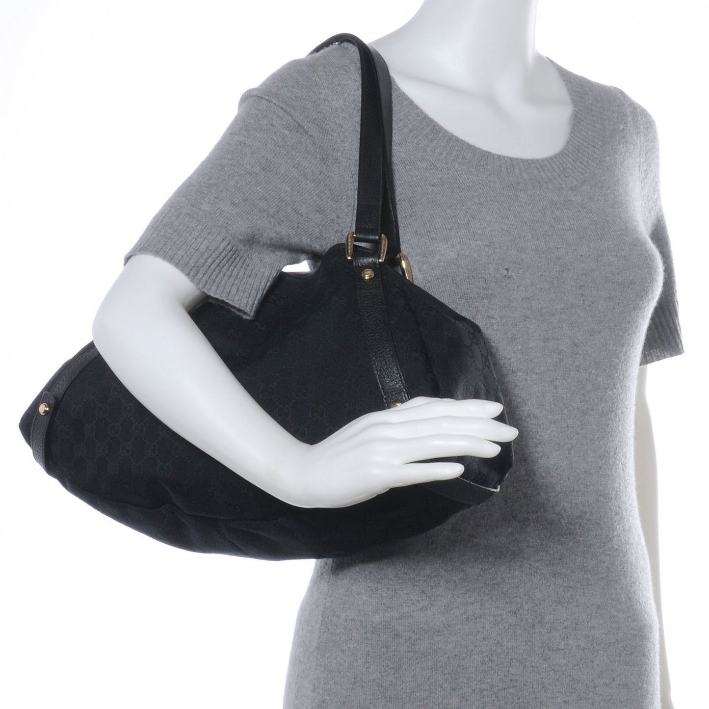 Monogram Medium Abbey Shoulder Bag Black