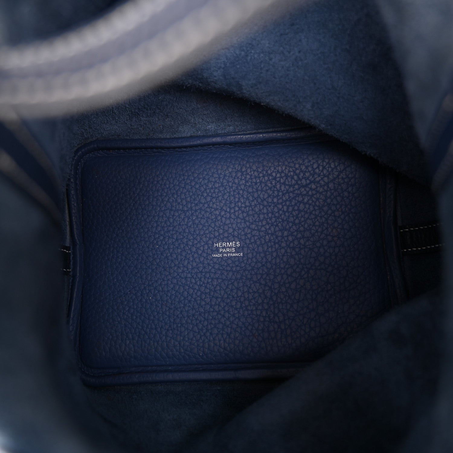 Hermes Taurillon Clemence Casaque Picotin Lock 18 PM Bleu Saphir Bleu Brighton 5 of 12