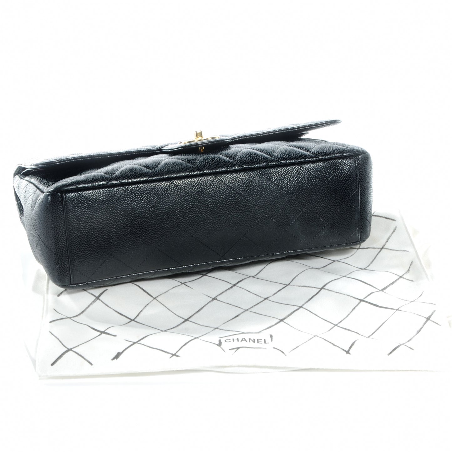 Caviar Quilted Maxi Double Flap Black