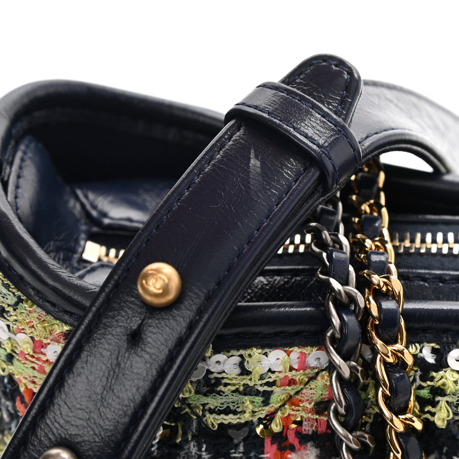 Chanel Tweed Calfskin Small Gabrielle Hobo Blue 11 of 14