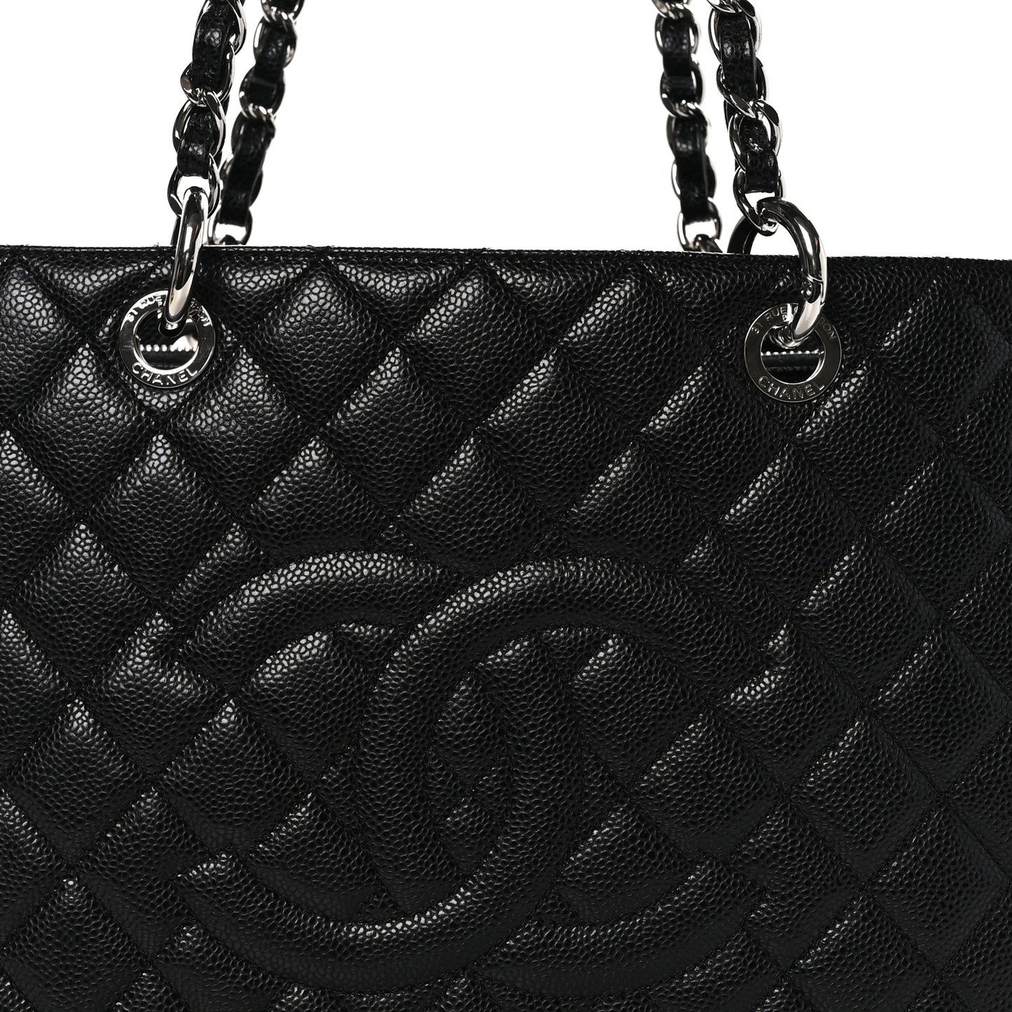 Caviar Quilted Grand Shopping Tote GST Black