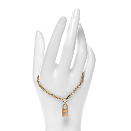 Hermes 18K Rose Gold Diamond Amulettes Cadenas Bracelet ST 2 of 6