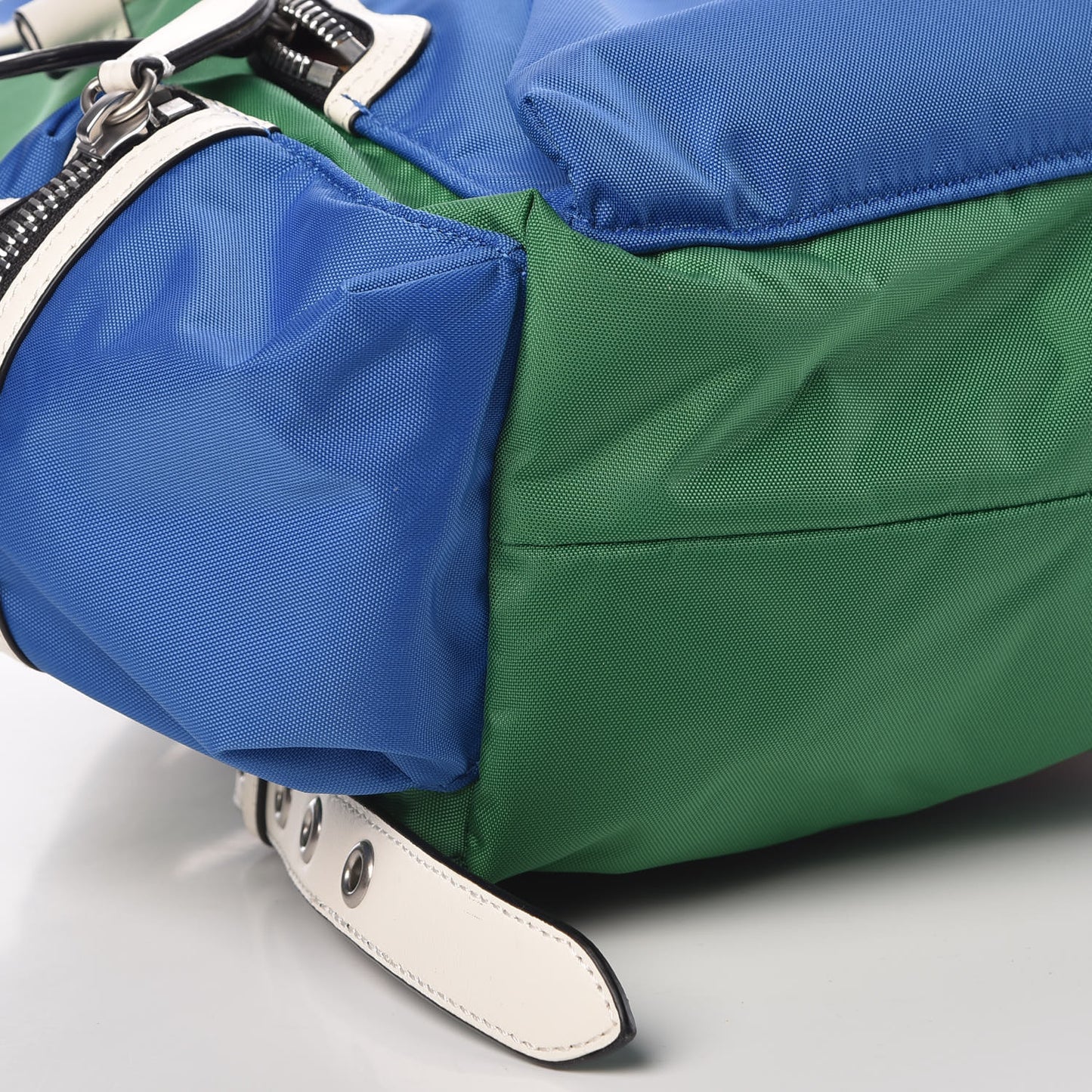 Nylon Medium Colorblock Rucksack Backpack Green Blue