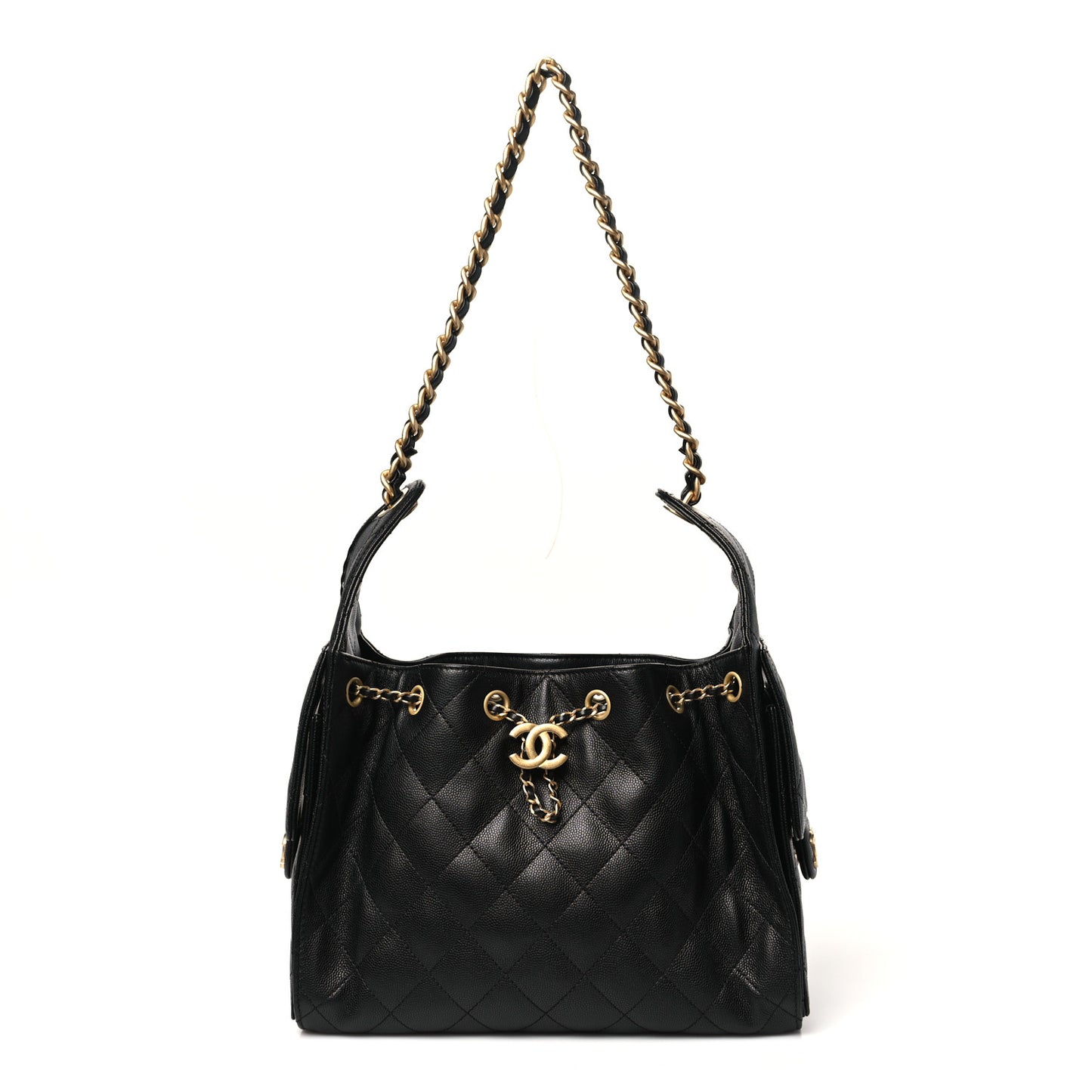 Caviar Quilted Small Chanel 25 Handbag Black