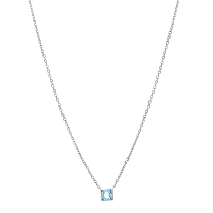 Cartier 18K White Gold Aquamarine Tank Pendant Necklace 1 of 4