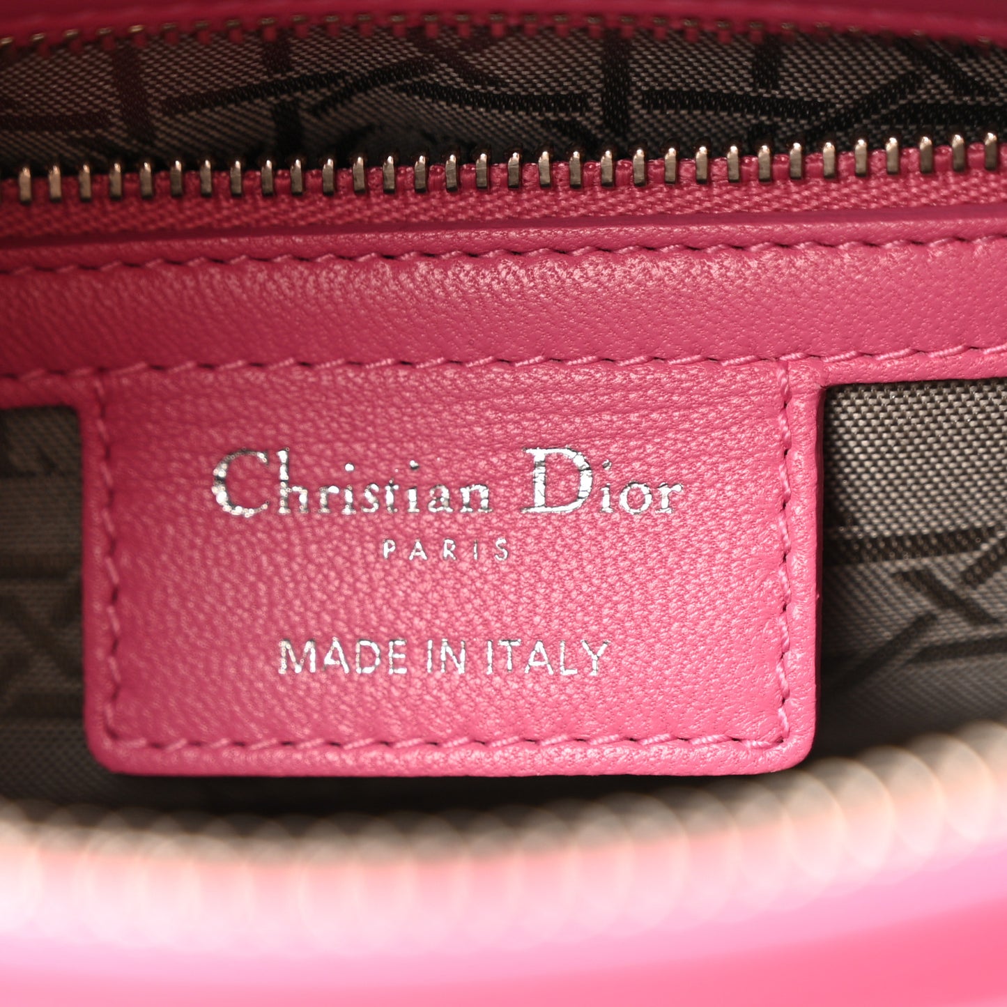 Lambskin Cannage Medium Lady Dior Fuchsia