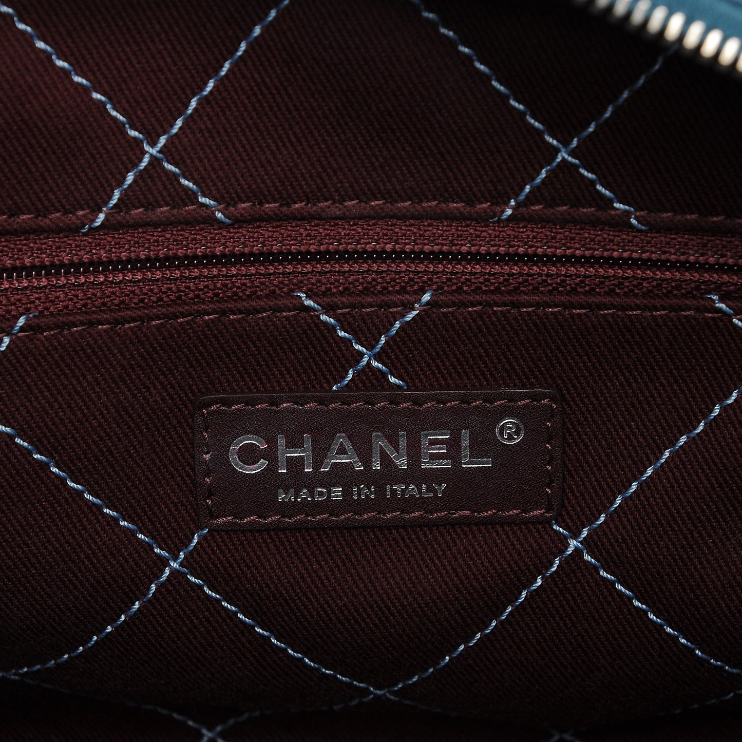 Caviar Quilted Deauville Bowling Bag Blue