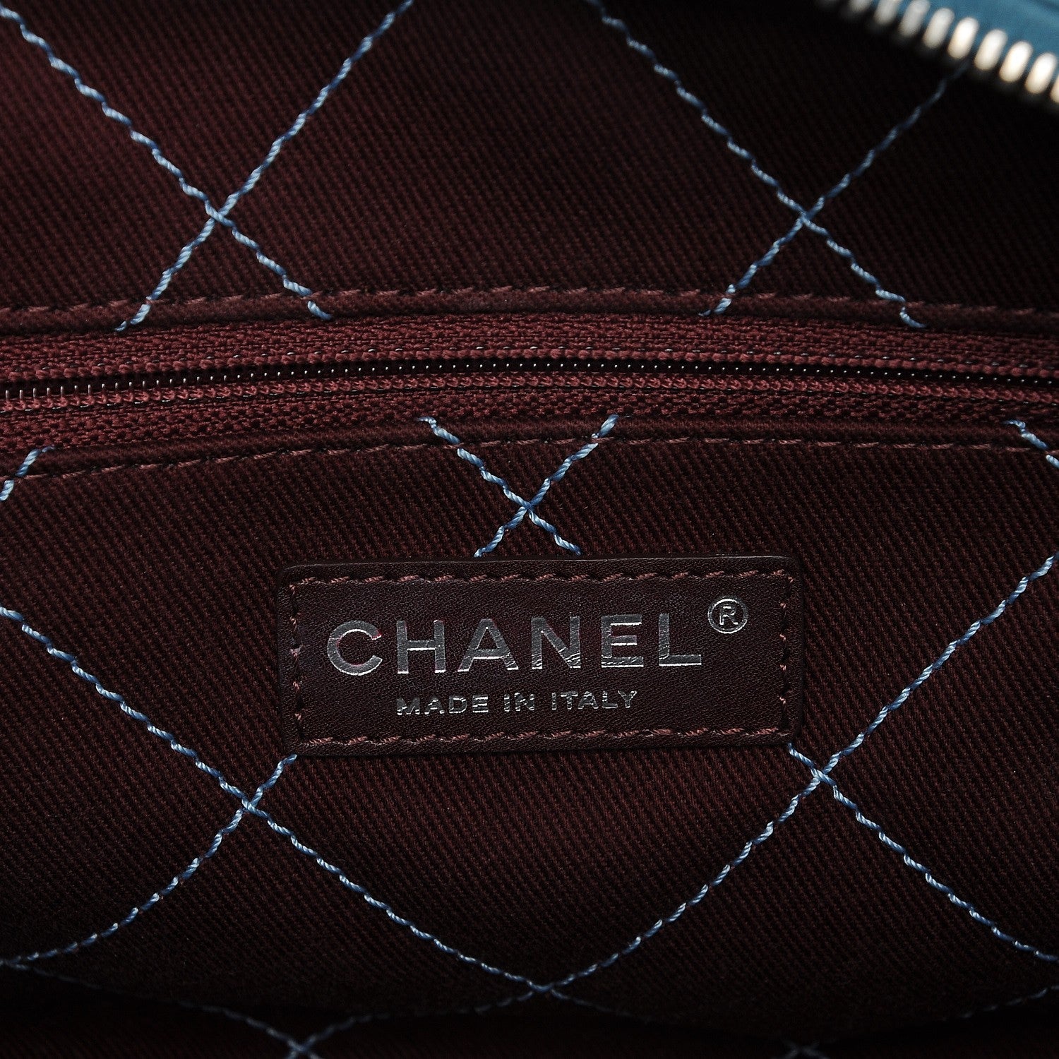 Chanel Caviar Quilted Deauville Bowling Bag Blue 7 of 11
