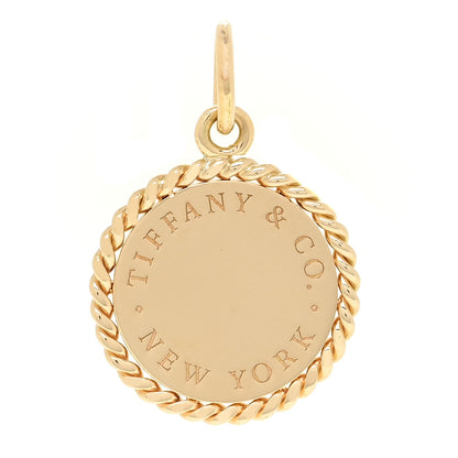 Tiffany 18K Yellow Gold Twist Round Charm 1 of 3
