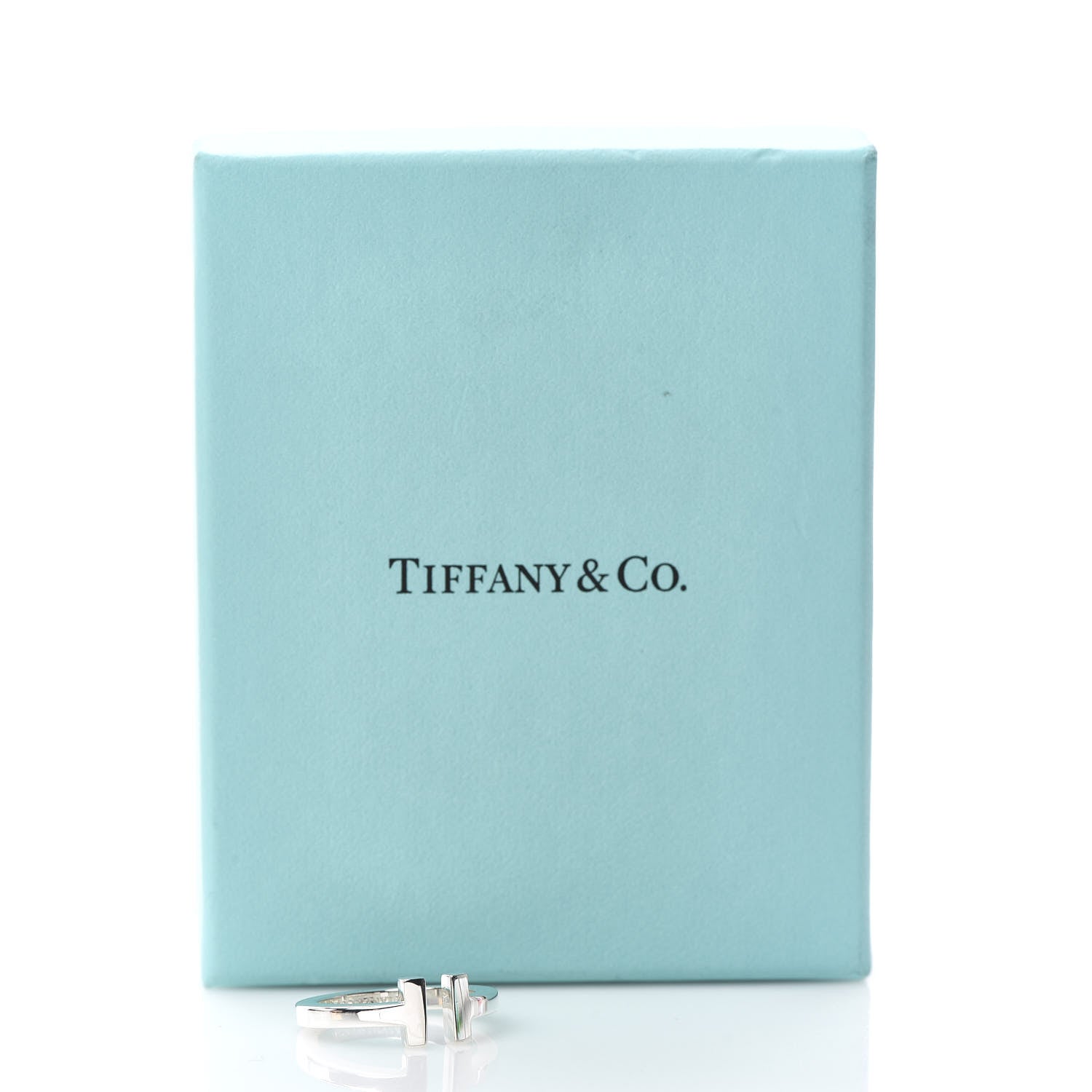 Tiffany Sterling Silver T Square Ring 55 7.25 5 of 5
