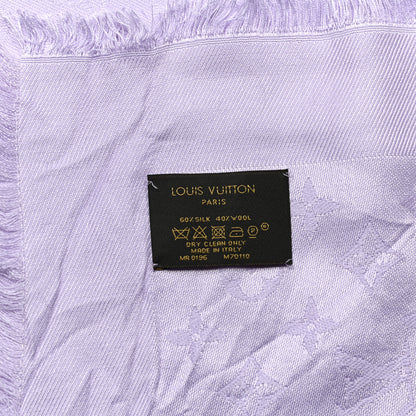 Louis Vuitton Silk Wool Monogram Shawl Lilac 4 of 6