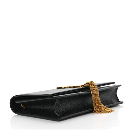 Saint Laurent Grain De Poudre Classic Monogram Kate Tassel Chain Wallet Black 4 of 8