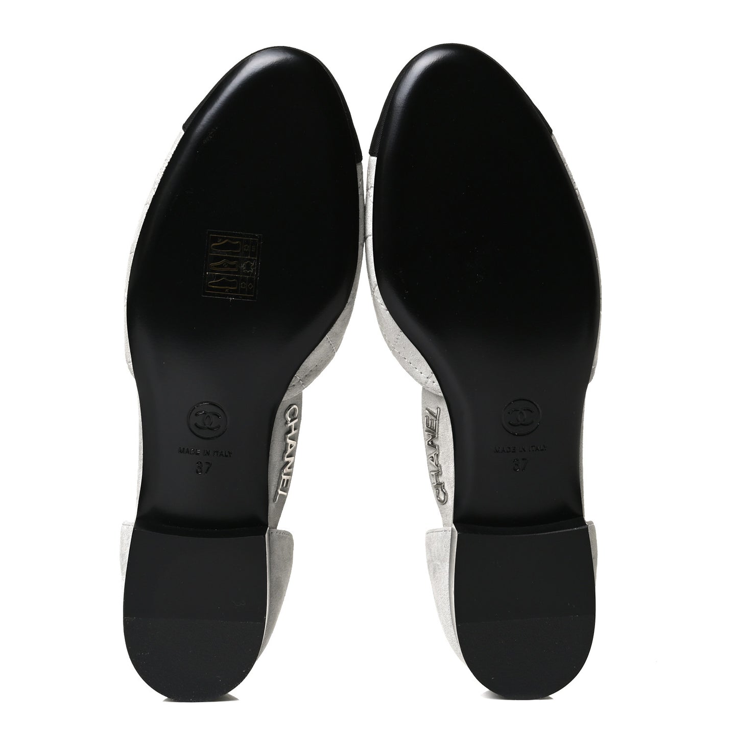 Suede Grosgrain Cap Toe CC Ankle Strap Sandals 37 Gray