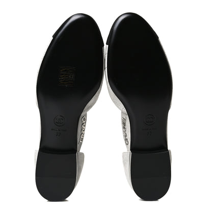 Chanel Suede Grosgrain Cap Toe CC Ankle Strap Sandals 37 Gray 7 of 13