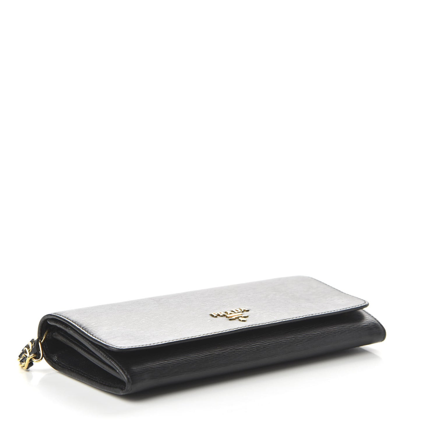 Vitello Move Metal Oro Chain Wallet Black