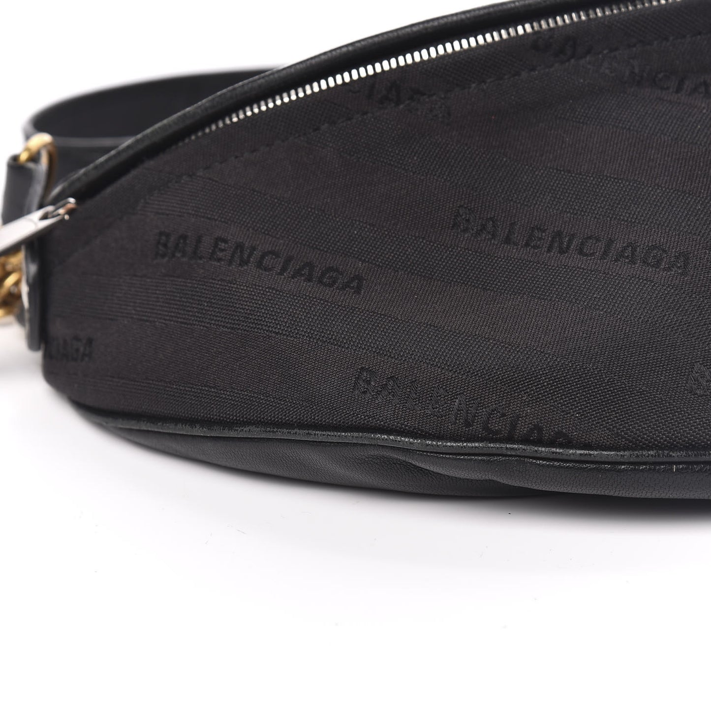 Canvas Jacquard Diagonal Allover Logo XS Souvenir Belt Bag Black