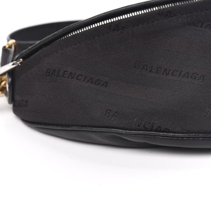 Balenciaga Canvas Jacquard Diagonal Allover Logo XS Souvenir Belt Bag Black 8 of 11