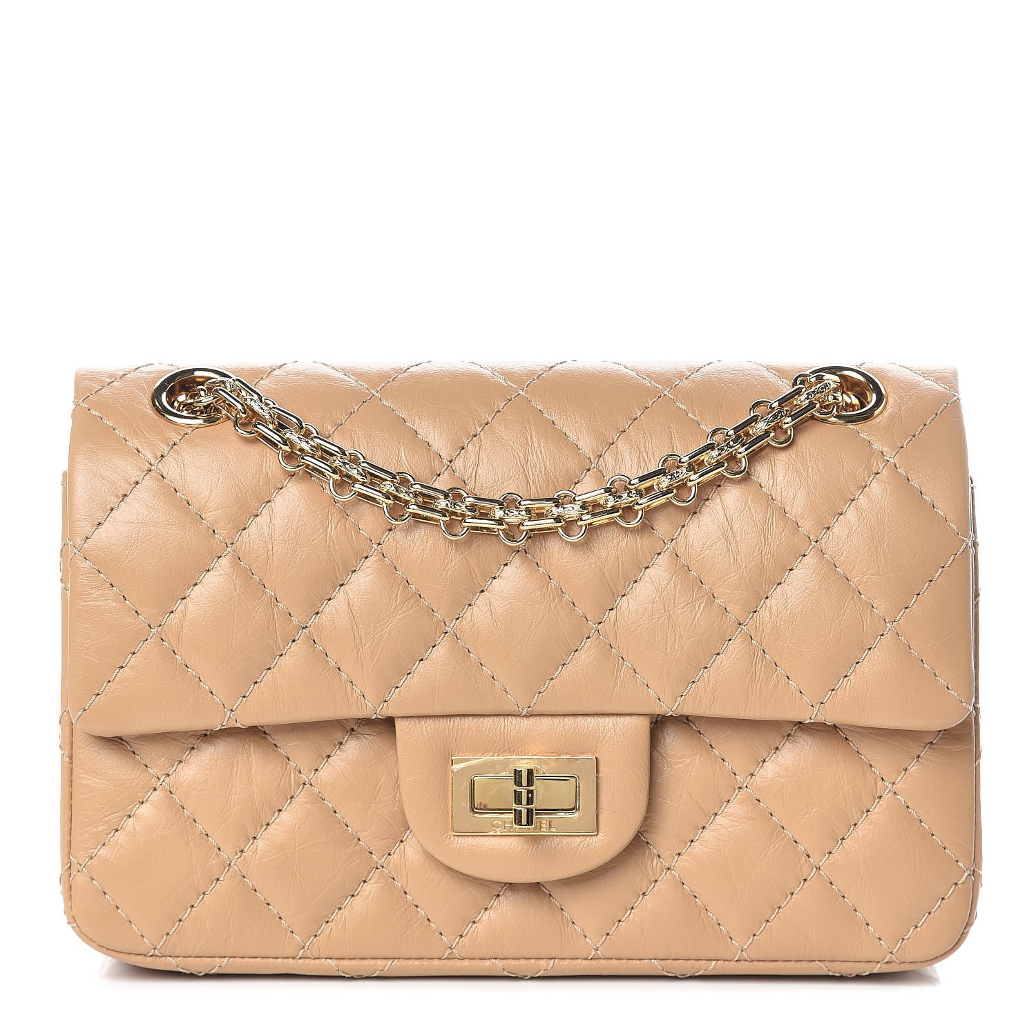 Chanel Aged Calfskin Quilted 2.55 Reissue Mini Flap Beige 1 of 11
