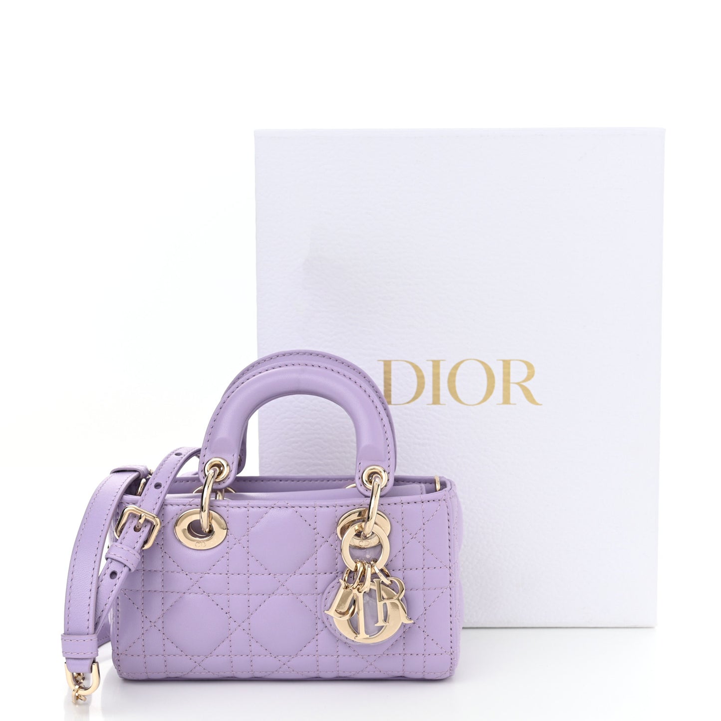 Lambskin Cannage Micro Lady D-Joy Light Purple