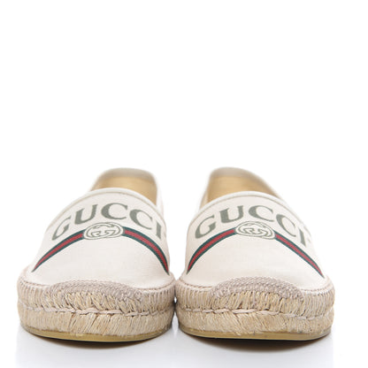 Gucci Canvas Logo Espadrilles 39.5 Greggio White 2 of 9
