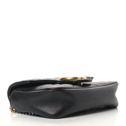 Gucci Calfskin Matelasse Super Mini GG Marmont Shoulder Bag Black 4 of 13