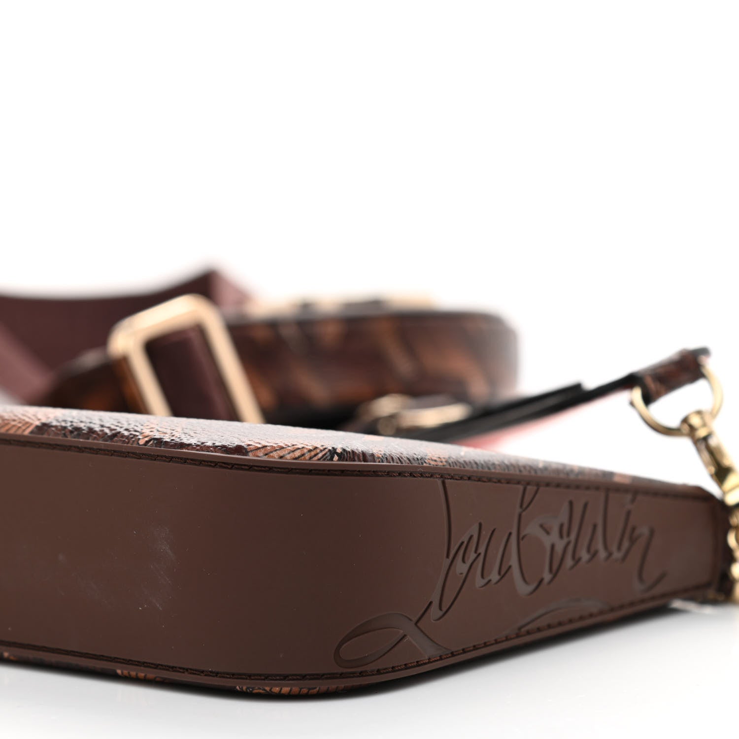 Christian Louboutin Toile Monogram Loubila Chain Hybrid Crossbody Brown 9 of 9