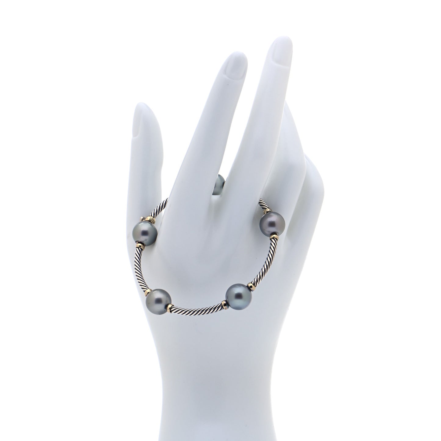 Sterling Silver 18K Yellow Gold Pearl Mustique Station Bracelet
