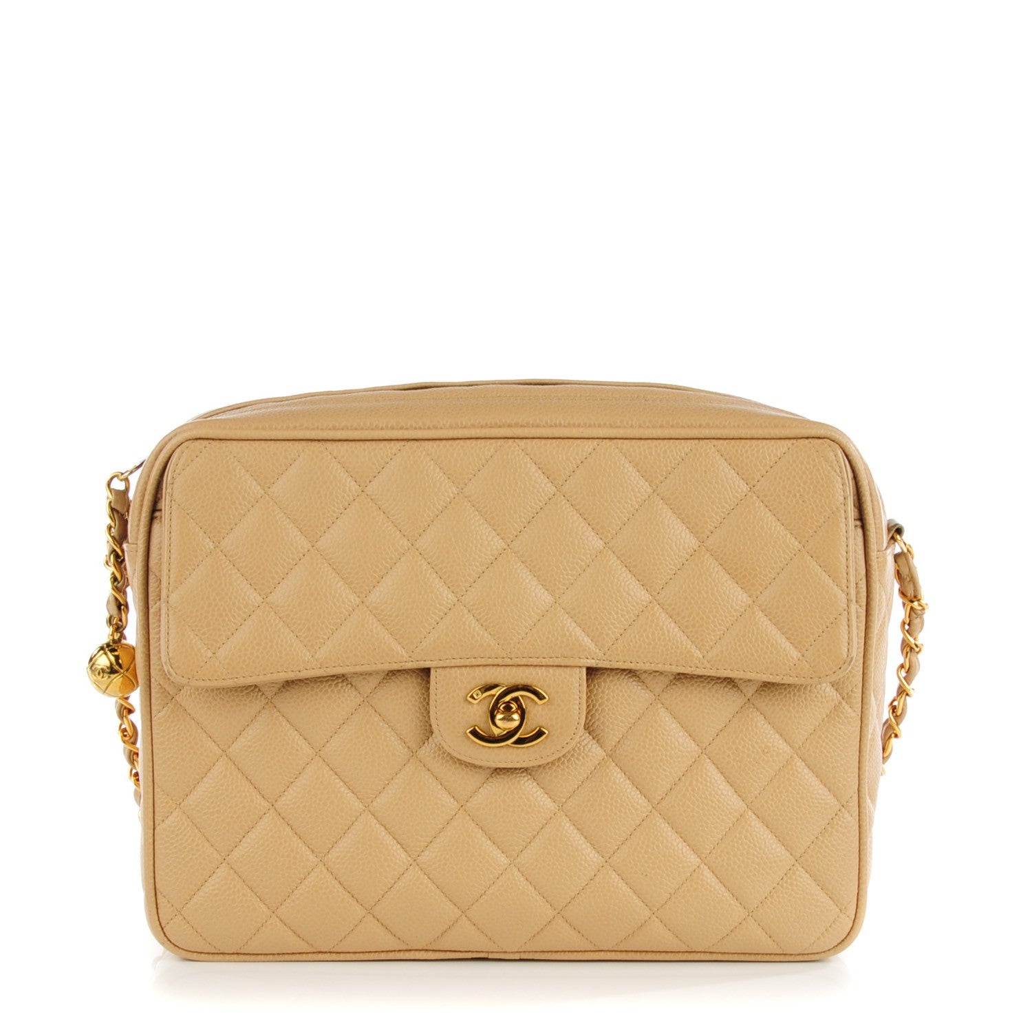 Chanel Caviar Quilted Camera Case Beige 1 of 11
