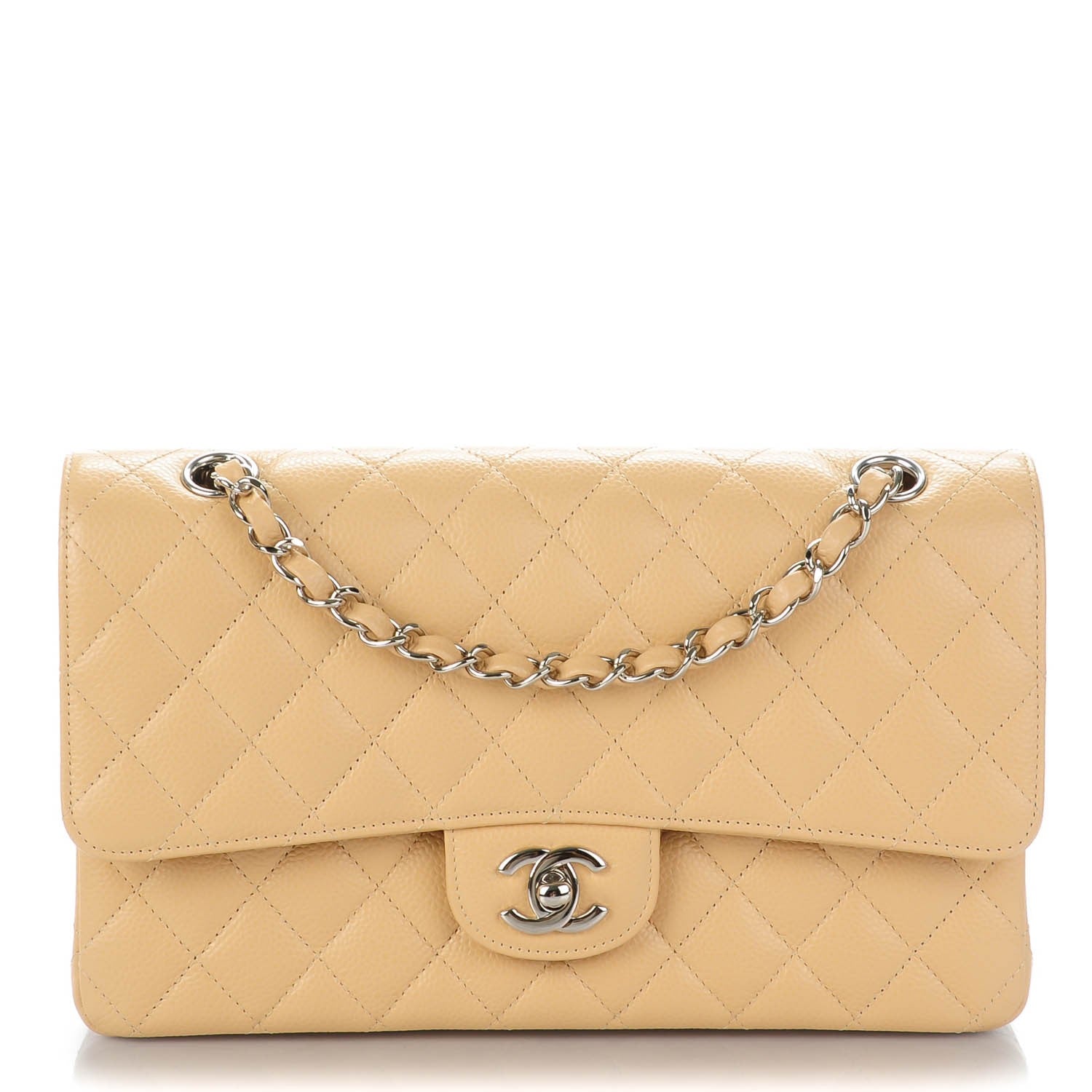Chanel Caviar Quilted Medium Double Flap Beige Clair 1 of 9