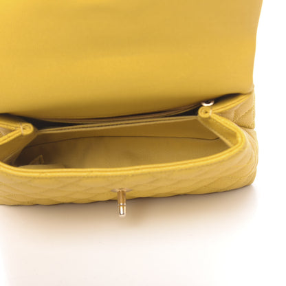 Chanel Caviar Quilted Mini Coco Handle Flap Yellow 6 of 12