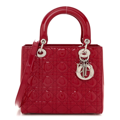 Christian Dior Patent Cannage Medium Lady Dior Red 1 of 10