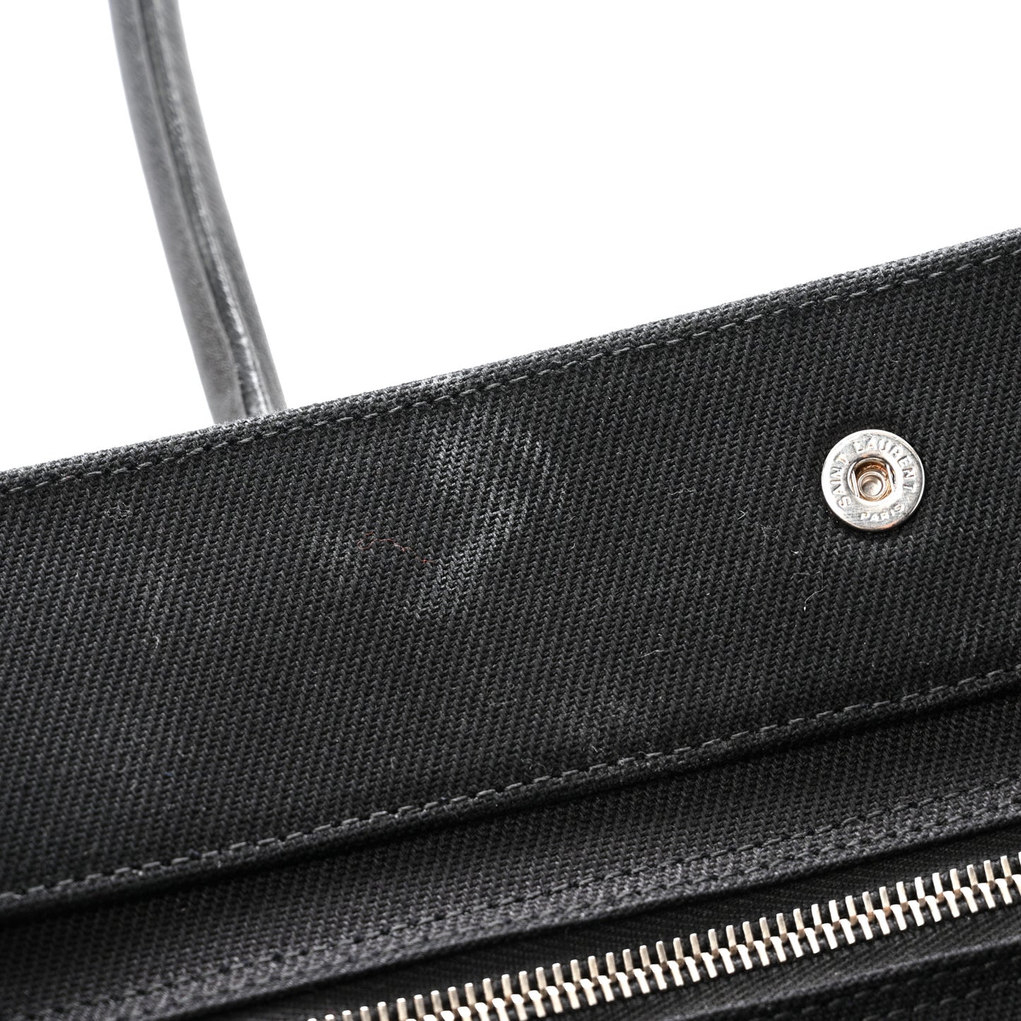 Linen Calfskin Rive Gauche Tote Black