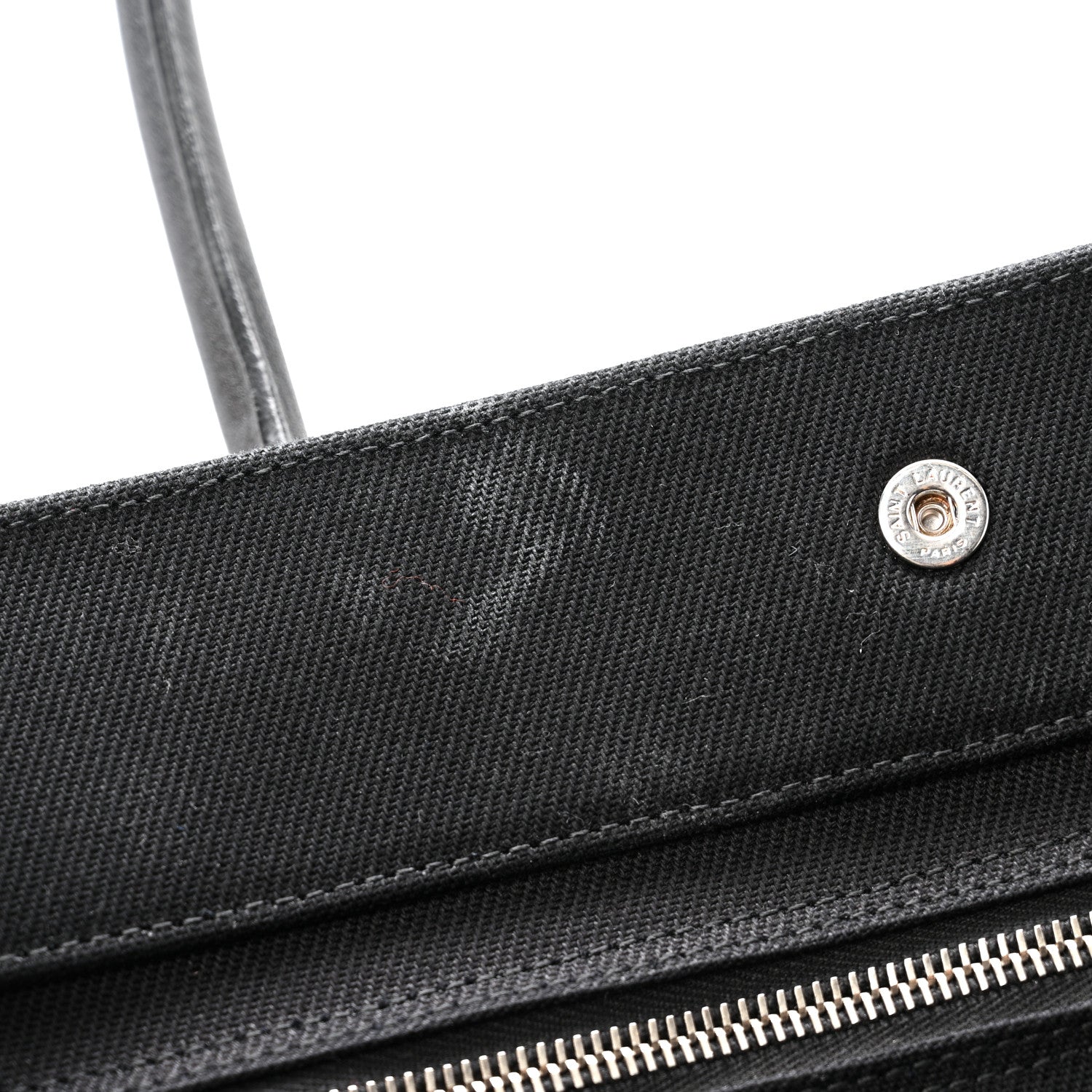 Saint Laurent Linen Calfskin Rive Gauche Tote Black 15 of 15