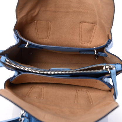 MCM Grained Calfskin Mini Milla Tote Mediterranean Blue 5 of 13