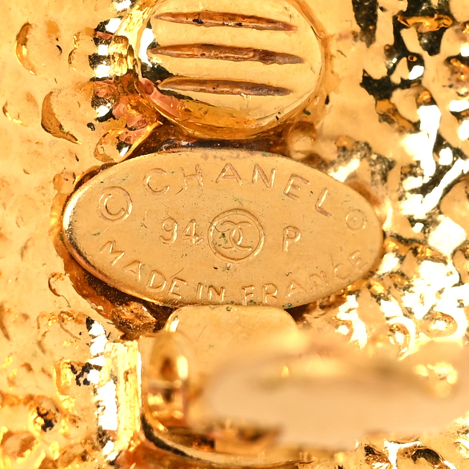 Chanel Metal Round CC Clip On Earrings Gold 4 of 4