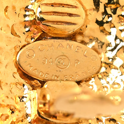 Chanel Metal Round CC Clip On Earrings Gold 4 of 4