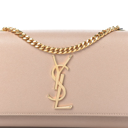 Saint Laurent Grain De Poudre Small Monogram Kate Satchel Dark Beige 9 of 9
