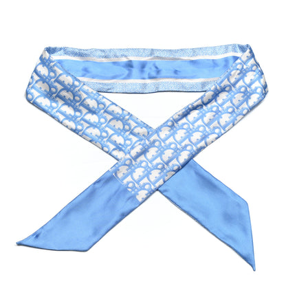 Christian Dior Silk Oblique Mitzah Scarf Cornflower Blue 1 of 3