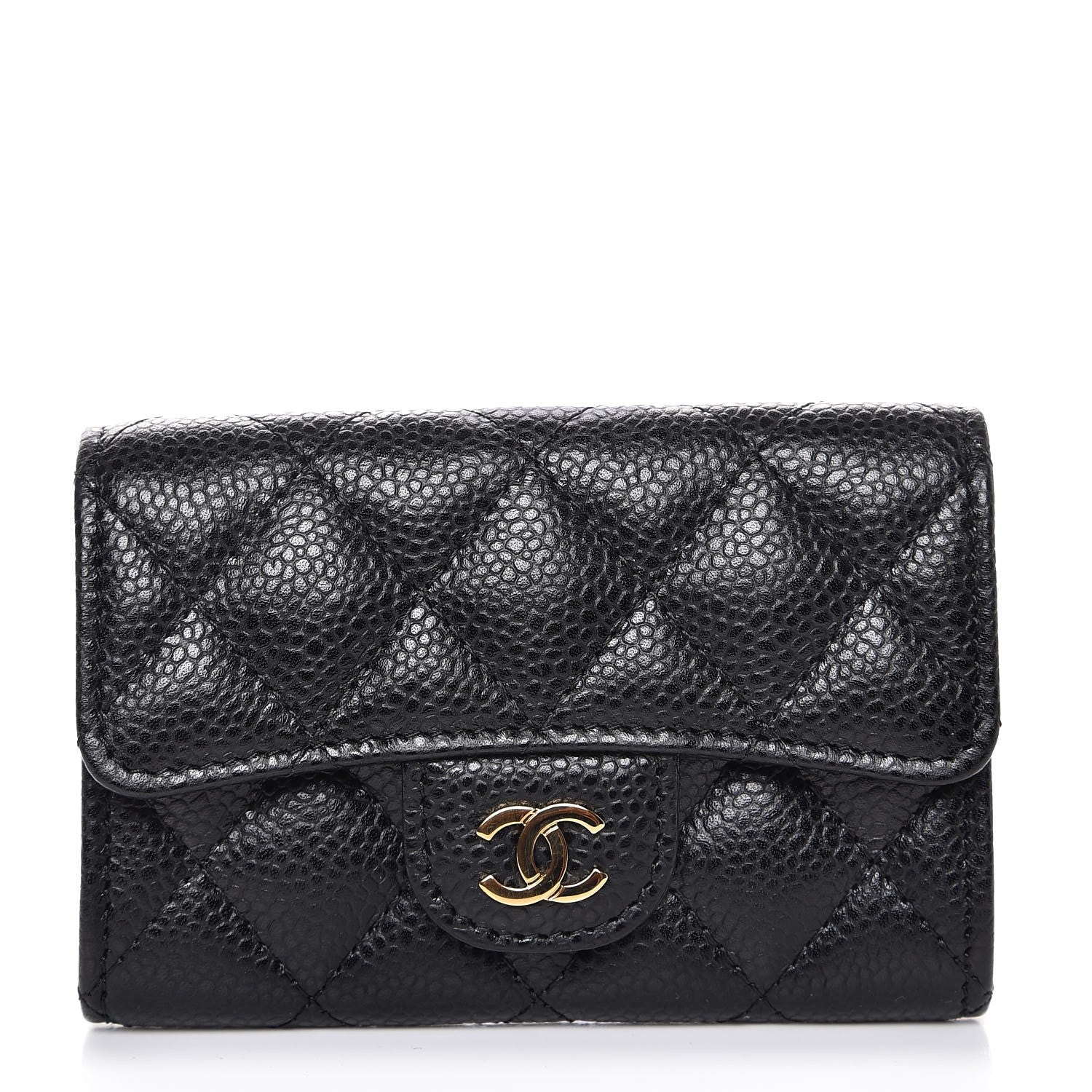 Chanel Caviar Quilted Flap Card Holder Black 1 of 8