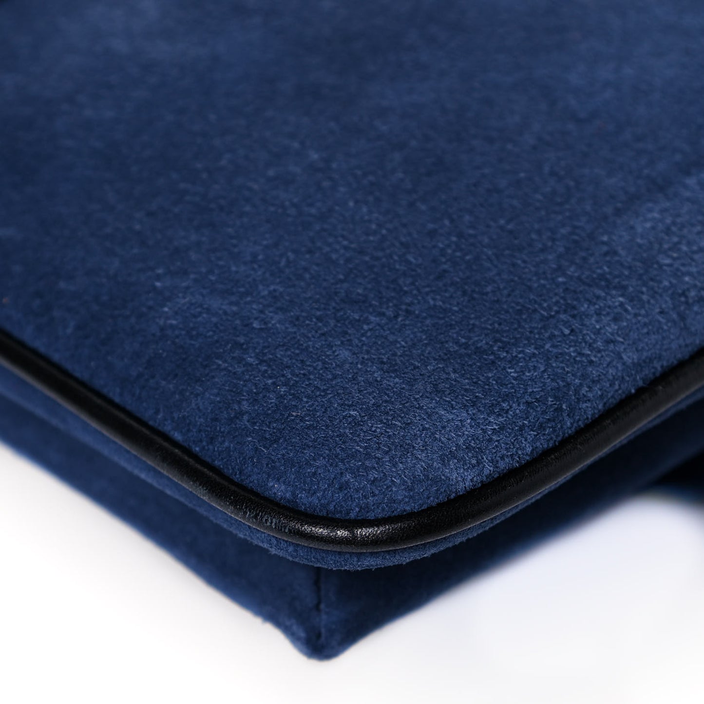 Suede Medium Arli Flap Shoulder Bag Blue Ink Black