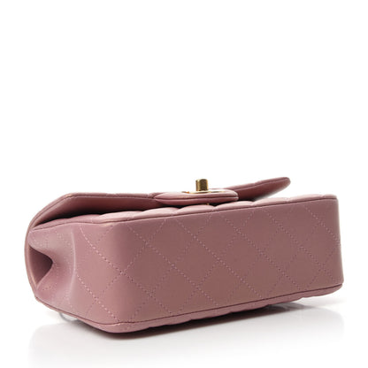 Chanel Iridescent Lambskin Quilted Mini Top Handle Rectangular Flap Pink 4 of 10